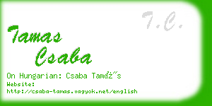 tamas csaba business card